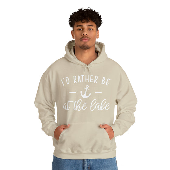 Rather Be at Lake Boating Sweatshirt | Unisex Hooded Hoodie Sweatshirt