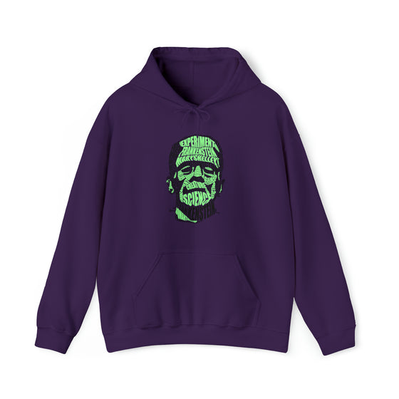 Frankenstein | Unisex Hooded Hoodie Sweatshirt | Embrace Your Vibe | Calligram Word Design