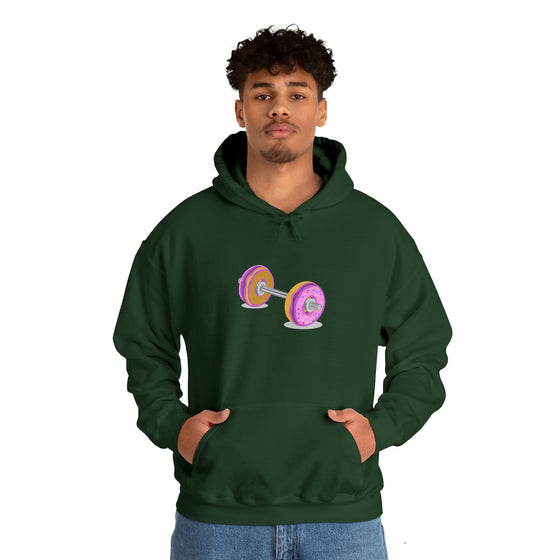 Doughnut Barbell Foodie Sweatshirt | Abstract Unisex Hooded Hoodie Sweatshirt