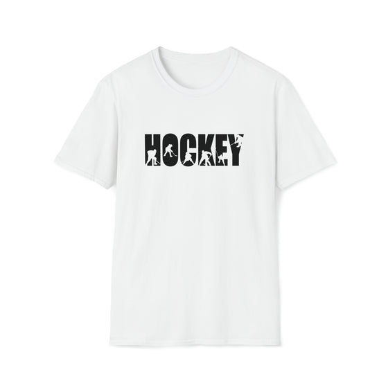 Hockey Shirt | Sporting Athlete Silhouettes | Unisex Soft Style T-Shirt