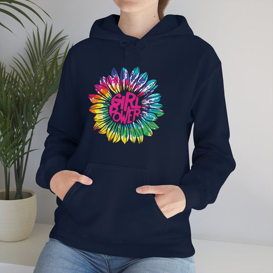 Chill Stitch – Girl Power Tie-Dye - Unisex Hooded Hoodie Sweatshirt – Embrace Your Vibe