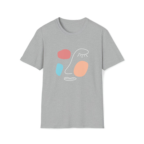 Abstract Blob Color Face Shapes V22  |  Unisex Soft Style Tee T-Shirt | Embrace Your Vibe