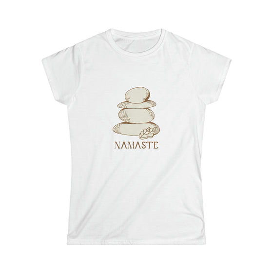 Yoga Namaste Stacked Stones |  Women's Soft style Tee | Embrace Your Vibe