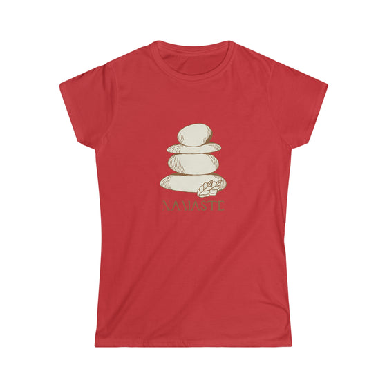 Yoga Namaste Stacked Stones |  Women's Soft style Tee | Embrace Your Vibe