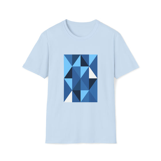 Abstract Blue Triangle Diamond Shapes V21 | Unisex Soft Style Tee T-Shirt | Embrace Your Vibe