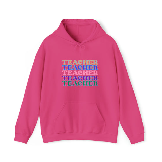 Teacher Life Sweatshirt | Teaching Teacher Repeat | Unisex Hooded Hoodie Sweatshirt