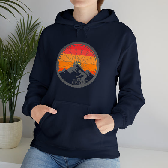 Bike Shirt | MTB Bike Tire Silhouette Mountain Biking  |  Unisex Hooded Hoodie Sweatshirt