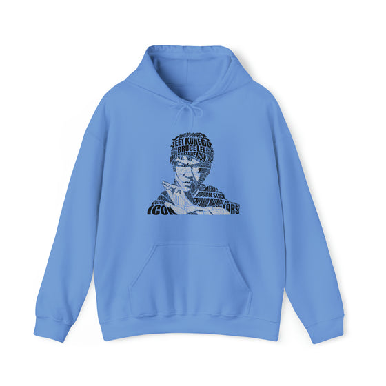 Bruce Lee | Unisex Hooded Hoodie Sweatshirt | Embrace Your Vibe | Calligram Word Design