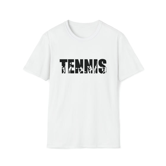 Tennis Shirt | Sporting Athlete Silhouettes | Unisex Soft Style T-Shirt
