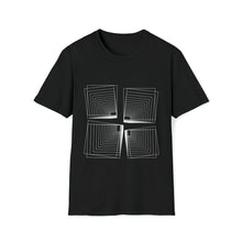  Abstract Shapes V24 Interspace Line Squares | Unisex Soft Style Tee T-Shirt | Embrace Your Vibe