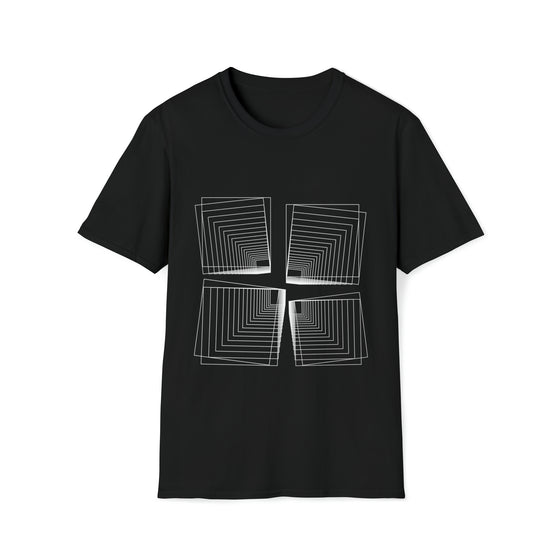Abstract Shapes V24 Interspace Line Squares | Unisex Soft Style Tee T-Shirt | Embrace Your Vibe