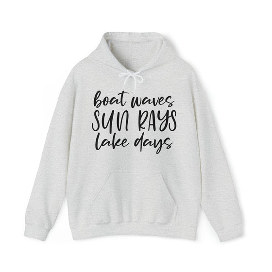 Beach Sweatshirt | Boat Waves Sun Rays Lake Days Beach Life | Unisex Hooded Hoodie Sweatshirt