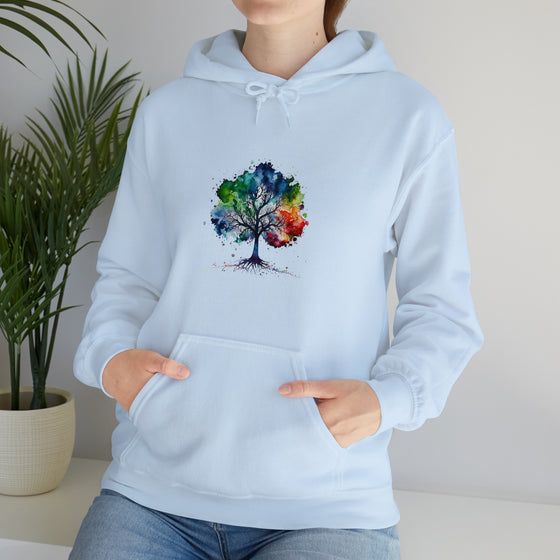 Lake Hoodie | Tree of Life Watercolor Color Burst V3 | Unisex Hooded Hoodie Sweatshirt