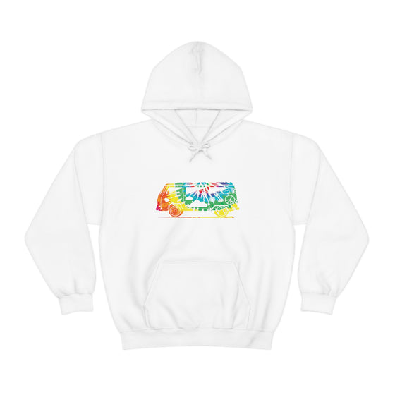 Chill Stitch – VW Tie-dye Van - Unisex Hooded Hoodie Sweatshirt – Embrace Your Vibe