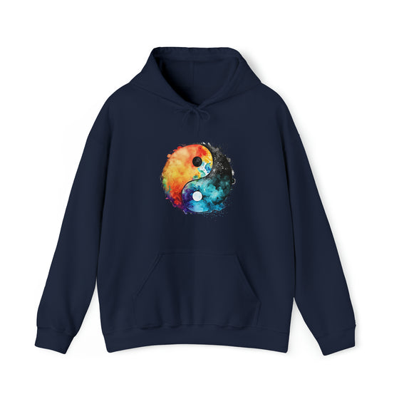 Yoga Sweatshirt | Yin Yang Sign V4 Watercolor | Unisex Hooded Hoodie Sweatshirt