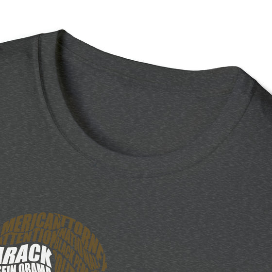Barack Obama President | Unisex Soft Style Tee T-Shirt | Embrace Your Vibe | Calligram Word Design