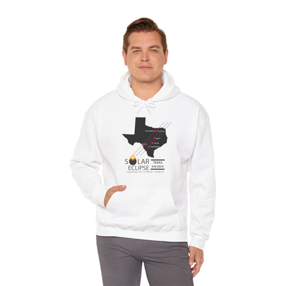 TEXAS Total Solar Eclipses April 8  2024  Total Eclipse | Unisex Hooded Hoodie Sweatshirt | Embrace Your Vibe Astronomy