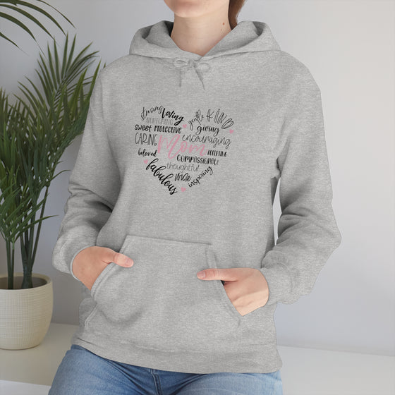 Chill Stitch – Mom Heart Descriptions - Unisex Hooded Hoodie Sweatshirt – Embrace Your Vibe