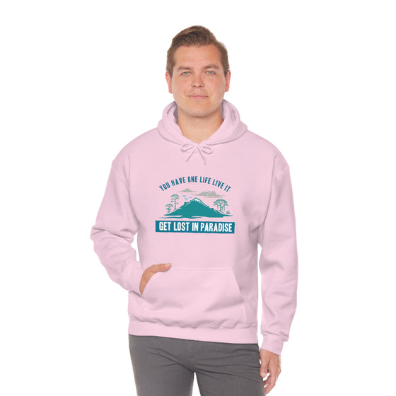 Chill Stitch – Get Lost in Paradise - Unisex Hooded Hoodie Sweatshirt – Embrace Your Vibe