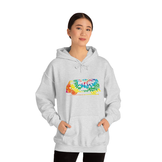 Chill Stitch – VW Tie-dye Van - Unisex Hooded Hoodie Sweatshirt – Embrace Your Vibe