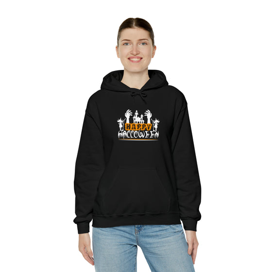 Halloween Sweatshirt | Hands Happy Halloween | Unisex Hooded Hoodie Sweatshirt