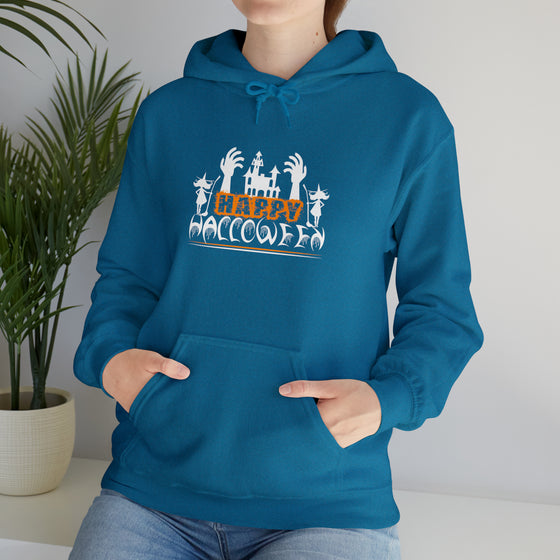 Halloween Sweatshirt | Hands Happy Halloween | Unisex Hooded Hoodie Sweatshirt