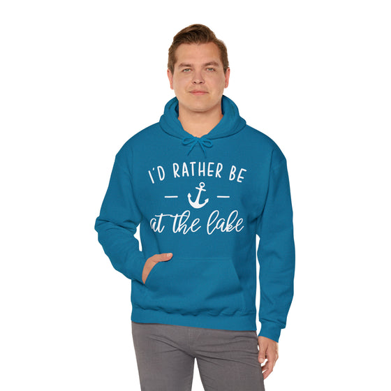 Rather Be at Lake Boating Sweatshirt | Unisex Hooded Hoodie Sweatshirt