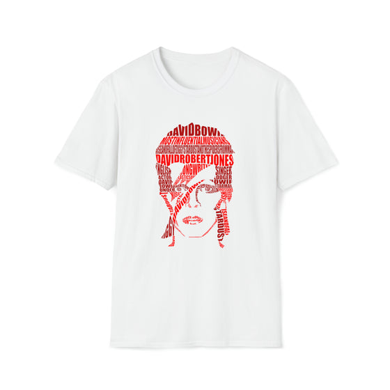David Bowie | Unisex Soft Style Tee T-Shirt | Embrace Your Vibe | Calligram Word Design