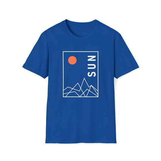 Abstract Sun Multiple Peaks Shapes V5  |  Unisex Soft Style Tee T-Shirt  |  Embrace Your Vibe
