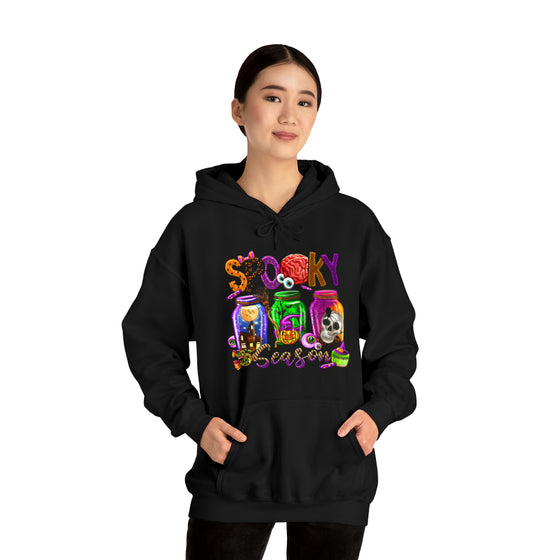 Halloween Sweatshirt | Spooky Season Specimen Jars | Unisex Hooded Hoodie Sweatshirt