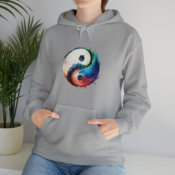 Yoga Hoodie | Yin Yang Sign V2 Watercolor | Unisex Hooded Hoodie Sweatshirt