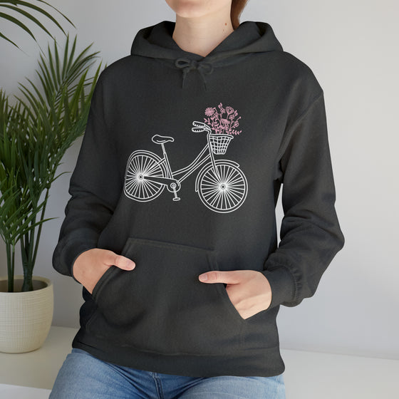 Bicycle Wildflower Basket Bike Biking | Unisex Hooded Hoodie Sweatshirt | Embrace Your Vibe