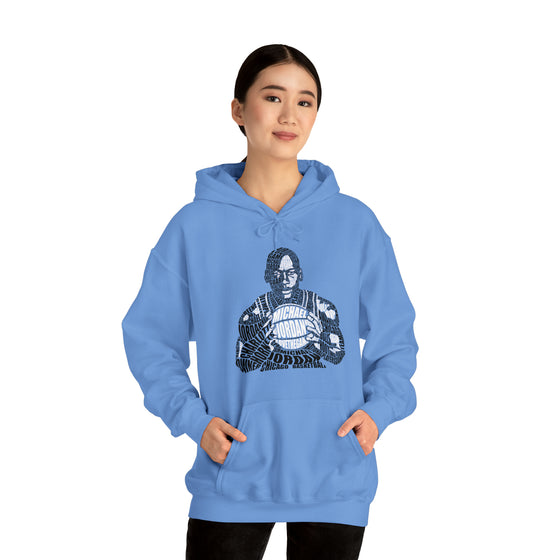Michael Jordan Basketball | Unisex Hooded Hoodie Sweatshirt  | Calligram Word Design