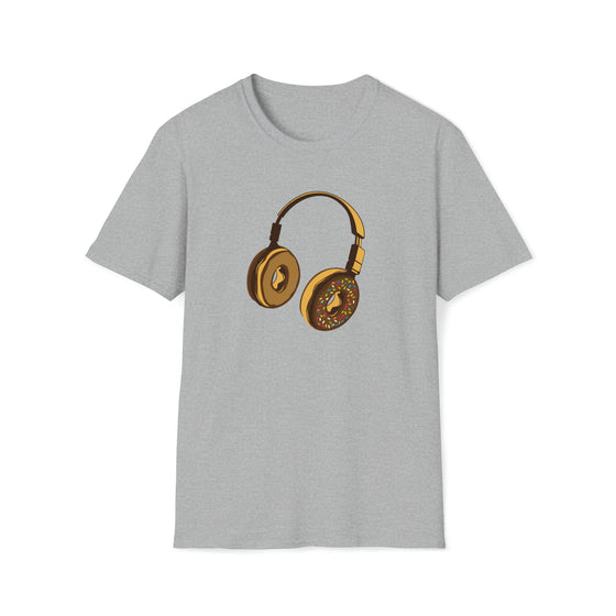 Headphone Donut Foodie Shirt | Abstract Unisex Soft Style Tee T-Shirt