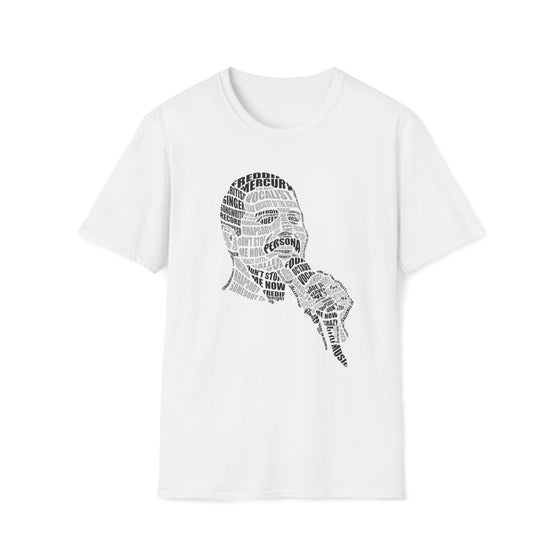 Abstract Shirt |  Freddy Mercuri | Unisex Soft Style Tee T-Shirt | Calligram Word Design