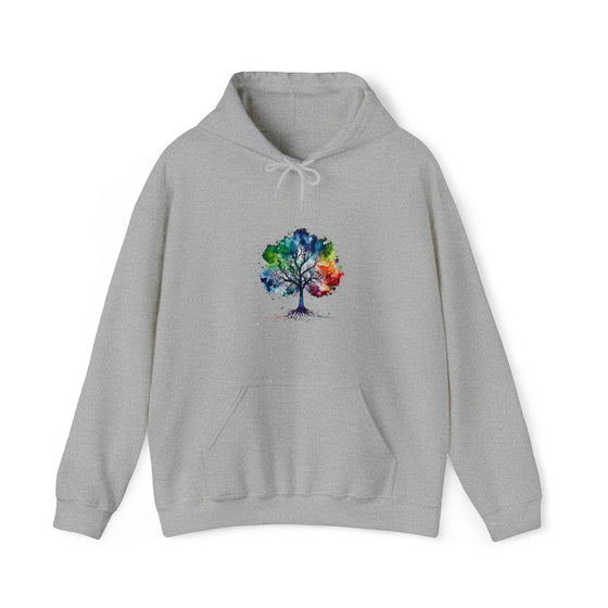 Lake Hoodie | Tree of Life Watercolor Color Burst V3 | Unisex Hooded Hoodie Sweatshirt