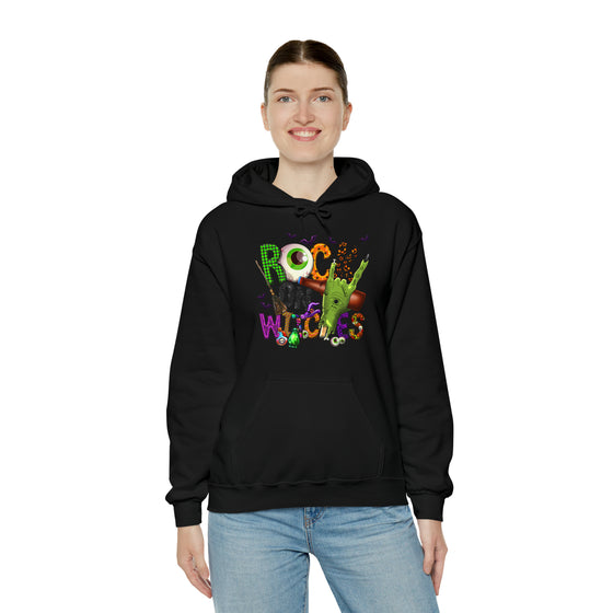 Halloween Sweatshirt | Rock On Witches | Unisex Hooded Hoodie Sweatshirt