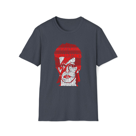 David Bowie | Unisex Soft Style Tee T-Shirt | Embrace Your Vibe | Calligram Word Design