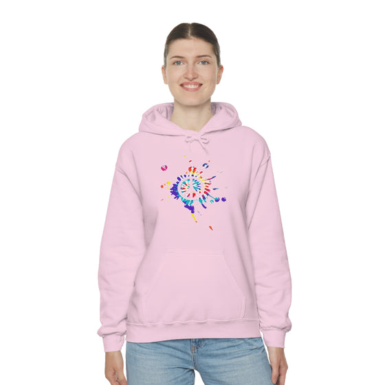 Chill Stitch – Peace Sign Color Splat - Unisex Hooded Hoodie Sweatshirt – Embrace Your Vibe