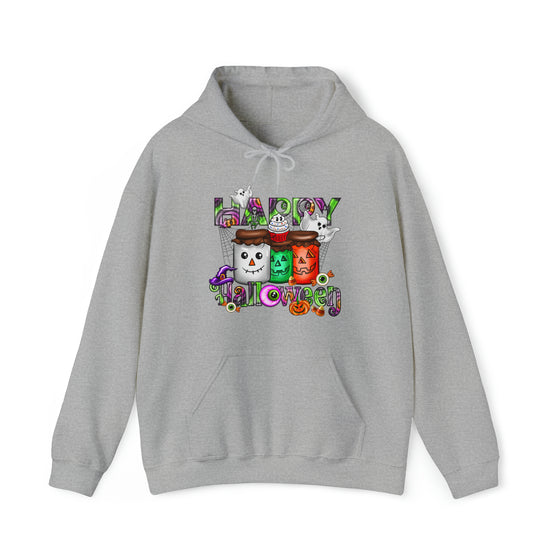 Halloween Sweatshirt | Happy Halloween Jars | Unisex Hooded Hoodie Sweatshirt