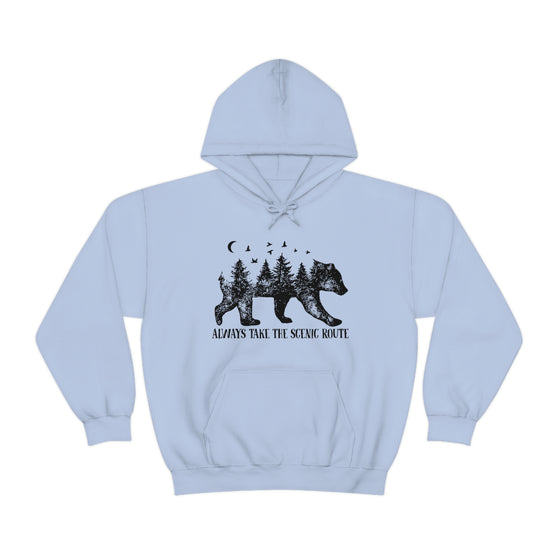 Bear Always Take Scenic Route | Unisex Hooded Hoodie Sweatshirt | Embrace Your Vibe