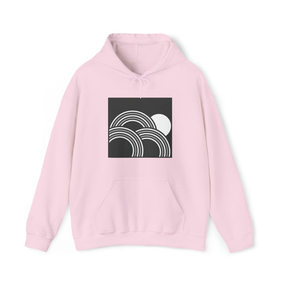 Abstract Shapes V6 Circled Moon Horizon | Abstract | Minimalist | Modern  Unisex Hooded Hoodie Sweatshirt | Embrace Your Vibe