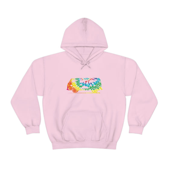 Chill Stitch – VW Tie-dye Van - Unisex Hooded Hoodie Sweatshirt – Embrace Your Vibe