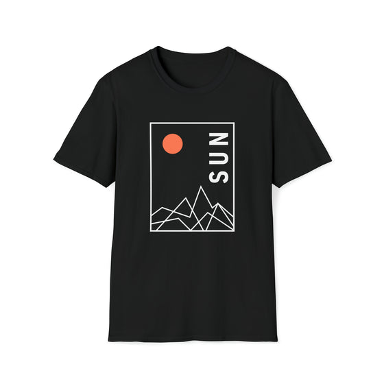 Abstract Sun Multiple Peaks Shapes V5  |  Unisex Soft Style Tee T-Shirt  |  Embrace Your Vibe