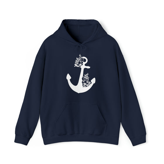 Floral Boat Anchor Boating Sweatshirt | Unisex Hooded Hoodie Sweatshirt
