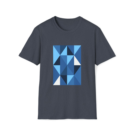 Abstract Blue Triangle Diamond Shapes V21 | Unisex Soft Style Tee T-Shirt | Embrace Your Vibe