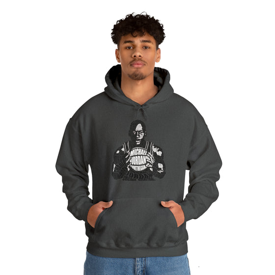 Michael Jordan Basketball | Unisex Hooded Hoodie Sweatshirt  | Calligram Word Design