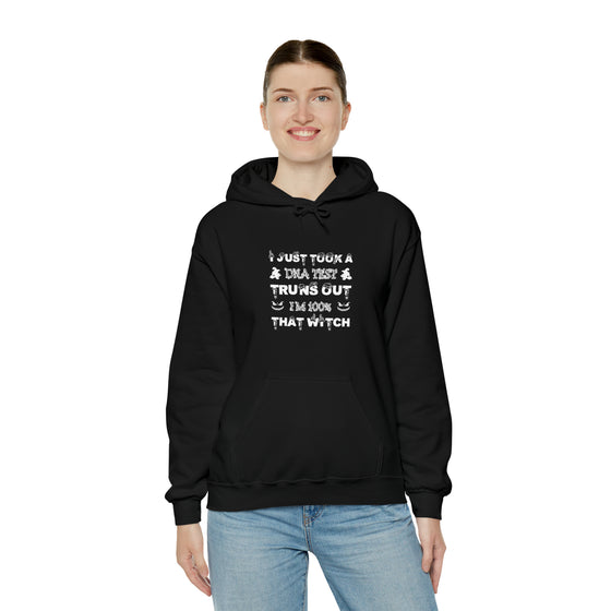 Halloween Sweatshirt | DNA Test 100% Witch | Unisex Hooded Hoodie Sweatshirt