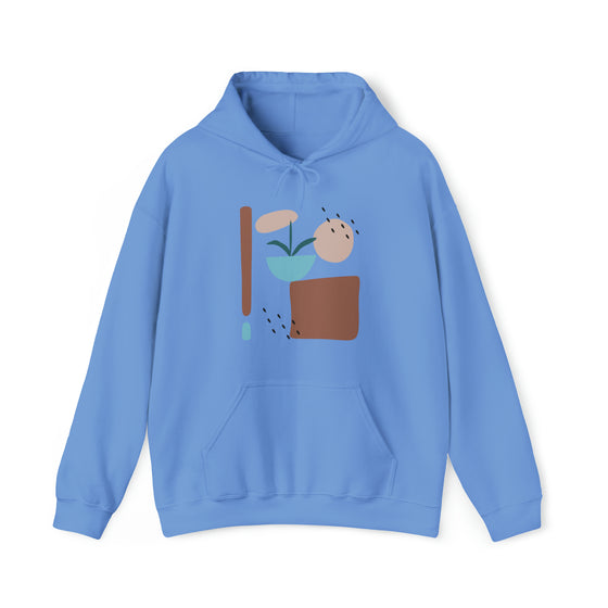Abstract Shapes V11 Flower Pot Sun Rain | Abstract | Minimalist | Modern | Unisex Hooded Hoodie Sweatshirt | Embrace Your Vibe