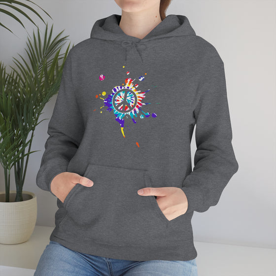 Chill Stitch – Peace Sign Color Splat - Unisex Hooded Hoodie Sweatshirt – Embrace Your Vibe